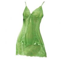 L0470 - Baju Tidur Lingerie Mini Dress Nightgown Gaun Pendek Hijau Transparan