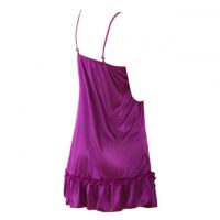 L0126 - Baju Tidur Lingerie Mini Dress Nightgown Gaun Pendek Ungu - 2