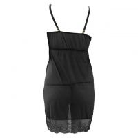 L0785 - Baju Tidur Lingerie Mini Dress Nightgown Gaun Pendek Hitam Transparan - 2