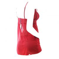 L0788 - Baju Tidur Lingerie Mini Dress Nightgown Gaun Pendek Merah Transparan Cup Bisa Dibuka - 2