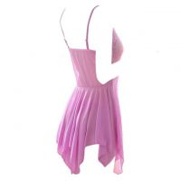 L0865 - Baju Tidur Lingerie Mini Dress Nightgown Gaun Pendek Pink Transparan - 2