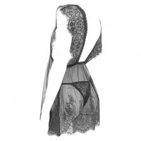L1098 - Baju Tidur Lingerie Mini Dress Nightgown Gaun Pendek Hitam Transparan - 2