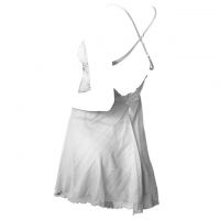 L1213 - Baju Tidur Lingerie Mini Dress Nightgown Gaun Pendek Tali Silang Putih Transparan - 2