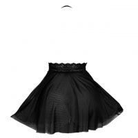L1302 - Baju Tidur Lingerie Mini Dress Nightgown Gaun Pendek Halter Hitam Transparan - 2