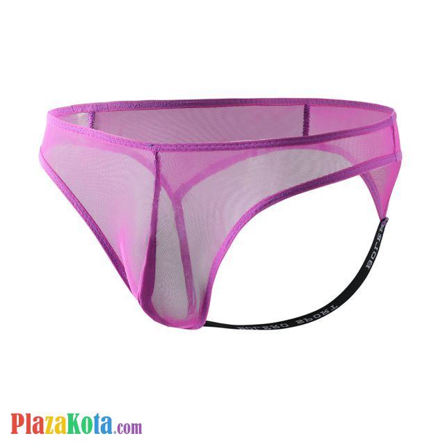 GP082 - Celana Dalam G-String Pria Ungu Transparan Terbuka Belakang