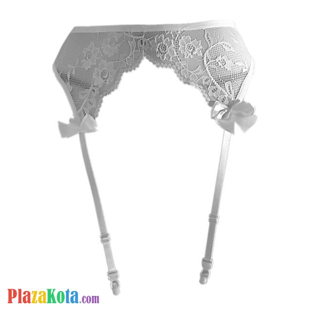 G030 - Garter Belt Stocking Putih Pita Tali 4