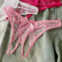 P670 - Celana Dalam Panties Thong Crotchless Putih Pita Belakang - 2