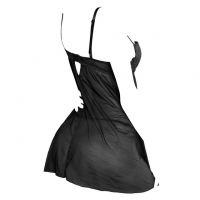 L1325 - Baju Tidur Lingerie Mini Dress Nightgown Gaun Pendek Hitam Transparan Bra Kawat Cup Busa - 2