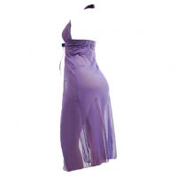 L0364 - Baju Tidur Lingerie Robe Kimono Dress Halter Ungu Transparan - 2