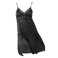 L0416 - Baju Tidur Lingerie Mini Dress Nightgown Gaun Pendek Hitam